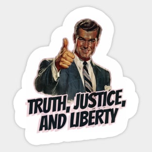 Truth, Justice, and Liberty Vintage Thumbs Up Guy Sticker